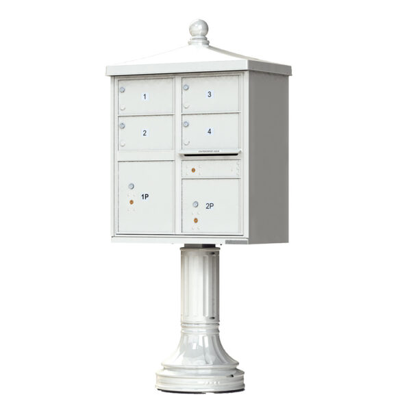 1570-4T5V2 4 Tenant 2 Parcel Traditional Decorative Cluster Mailbox Unit–CBU