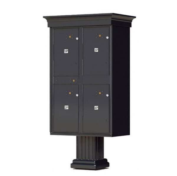 Black 4 Parcel Outdoor Parcel Locker Classic Decorative