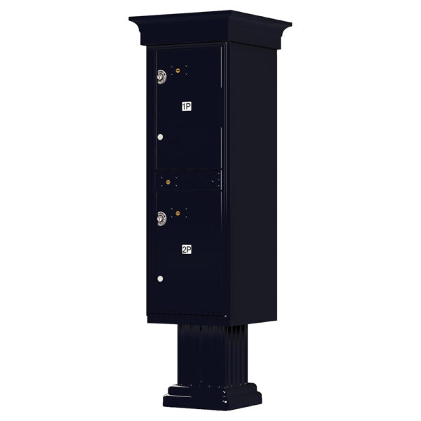 1590_T1V USPS-approved 2 Parcel Outdoor Parcel Locker Classic Decorative in Black