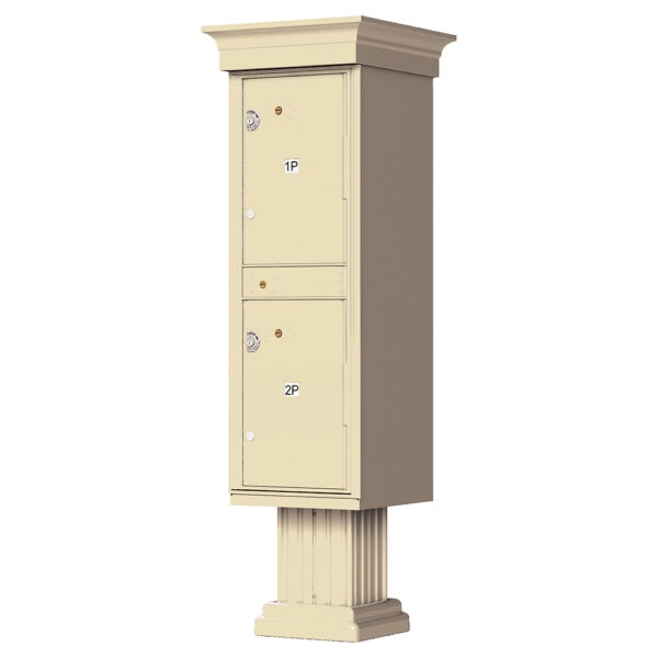 1590_T1V Tan USPS-approved 2 Parcel Outdoor Parcel Locker Classic Decorative
