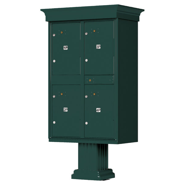 1590_T2V Green 4 Parcel Outdoor Parcel Locker Classic Decorative