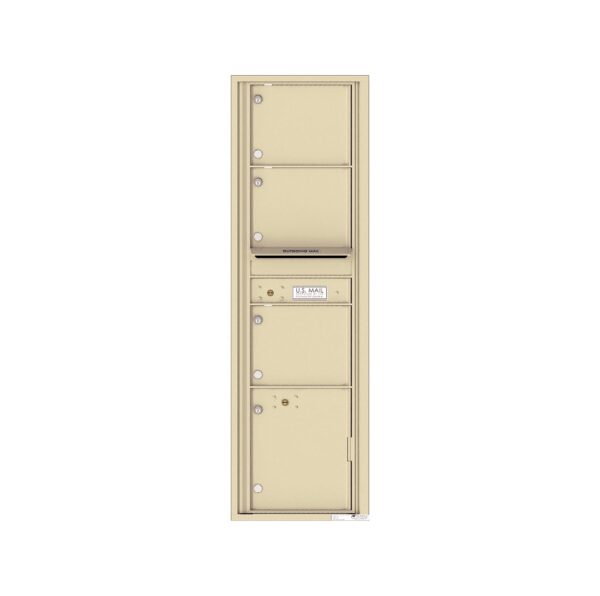 4C16S-03 3 Tenant Door Max-Height Single Column 4C Front Loading Mailbox