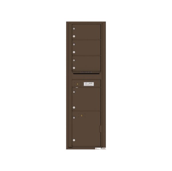 4C16S-04 4 Tenant Door Max-Height Single Column 4C Front Loading Mailbox