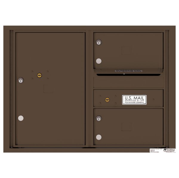4C06D-02 2 Tenant Door 6 High 4C Front Loading Mailbox
