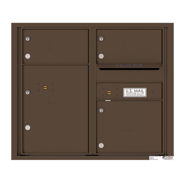 4C07D-03 3 Tenant Door 7 High 4C Front Loading Mailbox