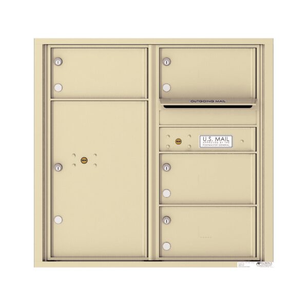 4C08D-04 4 Tenant Door 8 High 4C Front Loading Mailbox