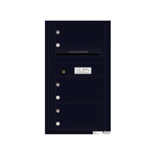 4C08S-03 3 Tenant Door 8 High Single Column 4C Front Loading Mailbox
