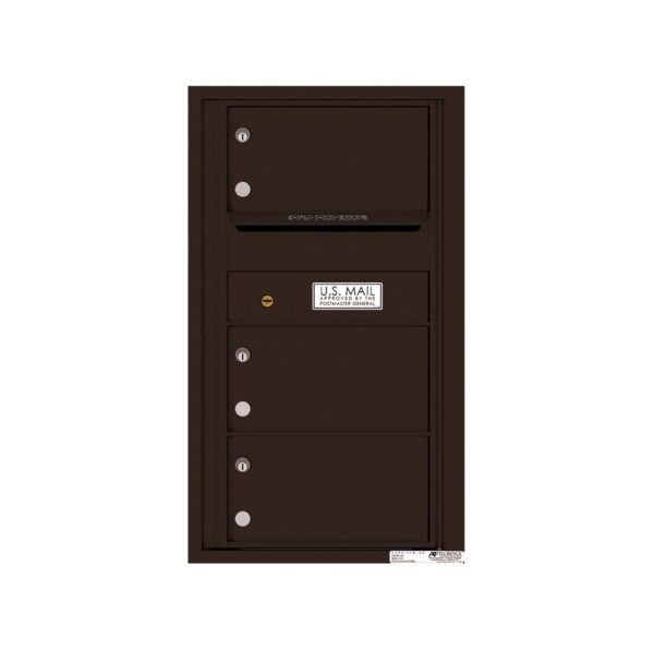 4C08S-03 3 Tenant Door 8 High Single Column 4C Front Loading Mailbox
