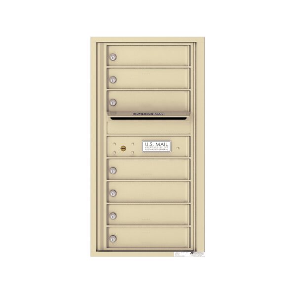 4C09S-07 7 Tenant Door 9 High Single Column 4C Front Loading Mailbox