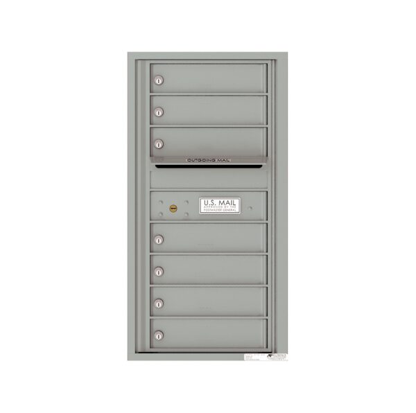 4C09S-07 7 Tenant Door 9 High Single Column 4C Front Loading Mailbox