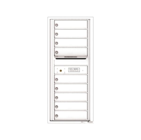 4C11S-09 9 Tenant Door 11 High Single Column 4C Front Loading Mailbox