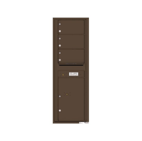 4C14S-03 3 Tenant Door 14 High Single Column 4C Front Loading Mailbox