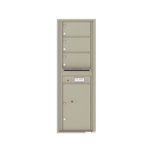 4C14S-03 3 Tenant Door 14 High Single Column 4C Front Loading Mailbox
