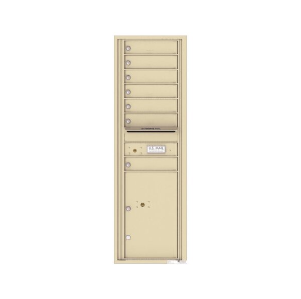 4C15S-07 7 Tenant Door 15 High Single Column 4C Front Loading Mailbox